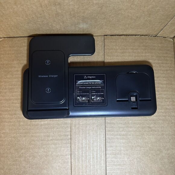 4 in 1 Wireless Charger, 15W Fast Charging Station Dock W/USB C Port. - Picture 2 of 3